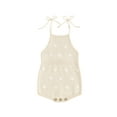 thumbnail image 2 of Aojekbee Baby Girl Summer Romper Cute Crochet Flower Sleeveless Tie Strap Bodysuit Newborn Playsuit, 2 of 10