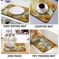 thumbnail image 3 of Washable Rubber Sunflower Cute Floral Dish Drying Mats for Kitchen Counter Home Large Coffee Bar Pad Accessories and Decor for Utensils Stemware 19.5''x12'', 3 of 5