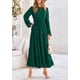thumbnail image 5 of Vestido largo PRETTYGARDEN para mujer, otoño, primavera, verde oscuro, 5 of 8