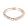 thumbnail image 3 of 1/3 Carat Round Cut White Natural Diamond Curved Wedding Band Ring For Women In 14K Rose Gold Over Sterling Silver (Clarity : I2-I3, Color : I-J, 0.33 Cttw) Ring Size-10, 3 of 3