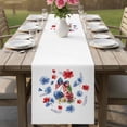 thumbnail image 4 of 4th of July Table Runner 70 Inches, Independence Day Floral Blue Red Vintage Bed Runner Dresser Scarves Tabletop for Indoor Outdoor Parties/Ceremony/Banquet, 13" x 70", 4 of 9