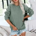 thumbnail image 4 of Long Sleeve Sweatshirt for Women Hoodie Crewneck Drop Shoulder Casual Lightweight Hoodie 2025 Pullover Sweaters Winter Clothes, 4 of 5