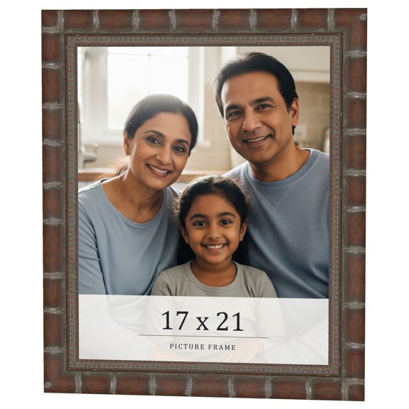 17x21 Dark Brown Bamboo Real Wood Picture Frame Width 1.5 inches | Interior Frame Depth 0.5 inches