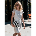 thumbnail image 6 of WANDF Clutch Purse for Women,Woven Striped Dumpling Bag for Ladies,Knit Evening Bags Handbags(Black White Pinstripe), 6 of 7