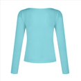 thumbnail image 4 of Camisas de Larga de Moda para Mujer, Blusas de Otoño con Cuello en V, Ajustadas y Recortadas, Conjuntos Y2K. Azul M, 4 of 7