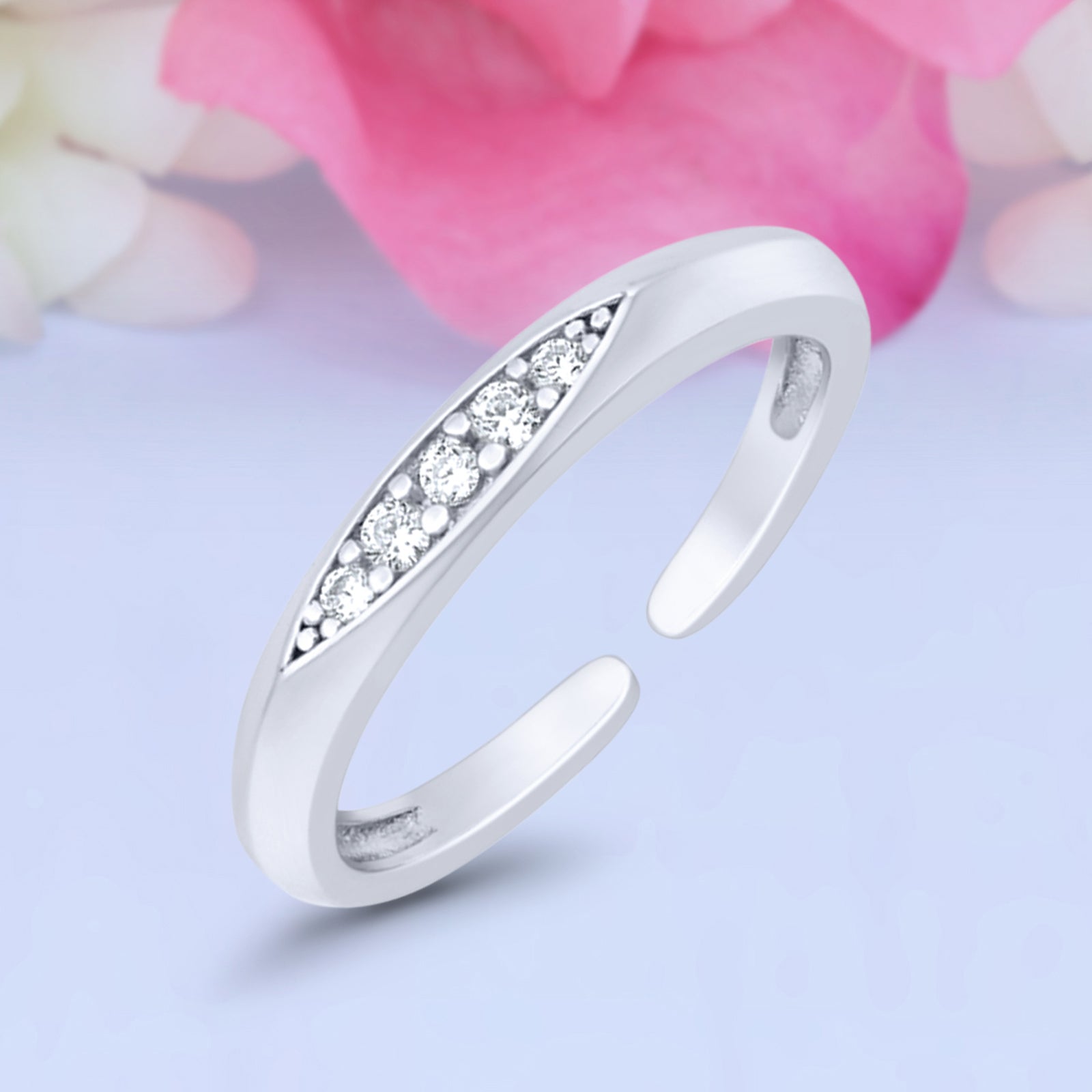 Plain Band Toe Ring Adjustable 925 Sterling Silver 3 mm Plain Band Toe Ring Adjustable 925 Sterling Silver 3 mm