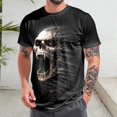 thumbnail image 6 of adaychics Mens Skull T Shirts Crew Neck Horror T-Shirt Novelty Short Sleeve Summer Tops for Daily Wear Holiday Party, 6 of 7