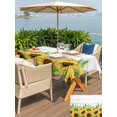 thumbnail image 5 of Outdoor Tablecloth with Umbrella Hole for Patio/Picnic/Party/Camping, Summer Sunflowers Waterproof Table Cloth Rectangle Table Cover Washable, Botanical Blooms Florals Wooden Grain (60"x 102"), 5 of 8