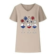 thumbnail image 4 of Plus Size Tops for Women Viikei Womens Tops Short Sleeve Casual,Tops for Women 2025,Women V-neck Print T-Shirts Fashion Comfortable Female Blouses Khaki S, 4 of 4