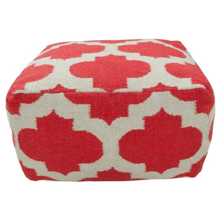 Surya 24 in. Morocco Square Wool Pouf