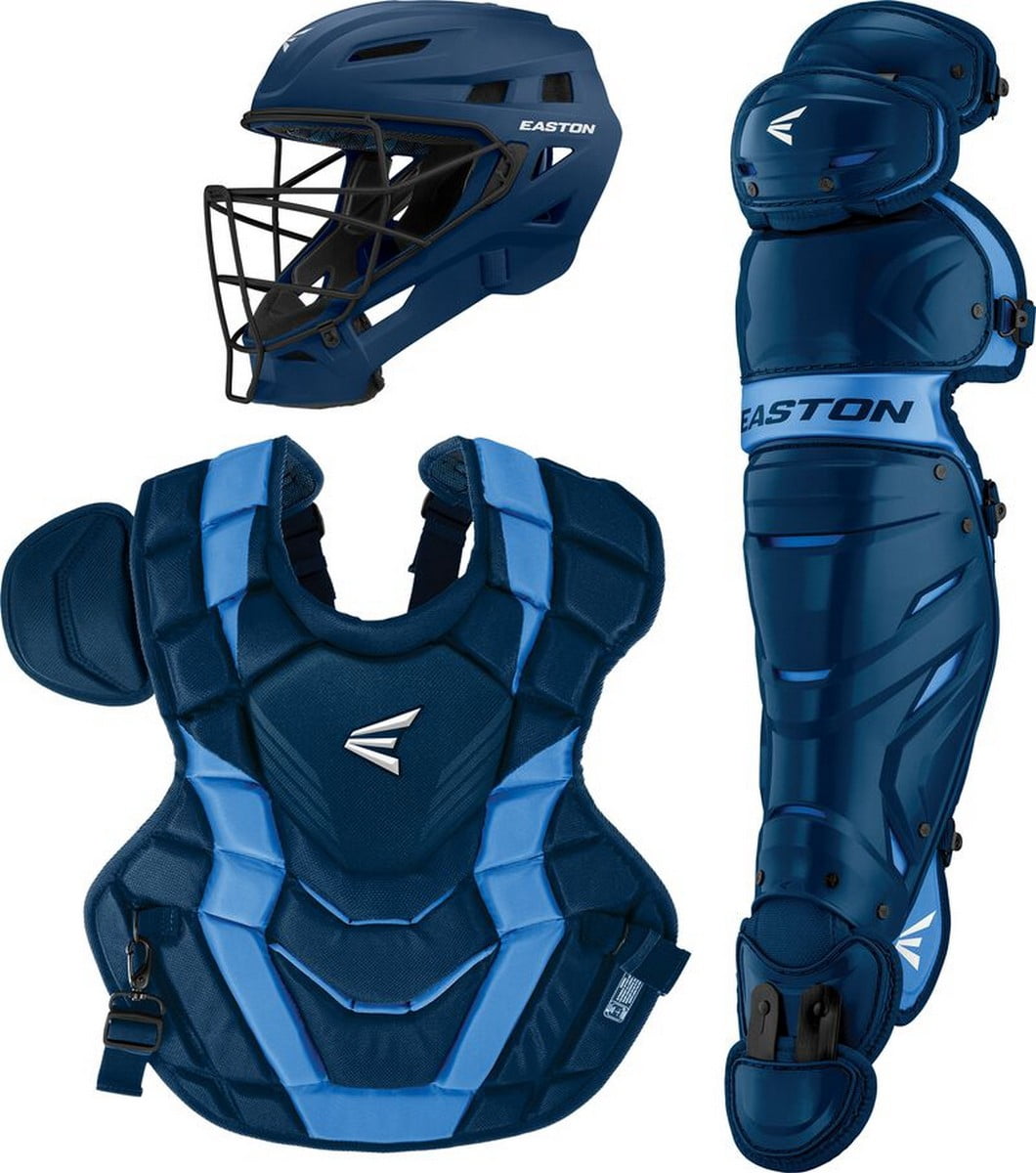 Easton Elite X Baseball Adult Catcher's Box Set | Navy/Carolina Blue | ADULT