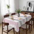 thumbnail image 6 of Pink Grey Stripe Table Cloth Waterproof Tablecloths, Modern Farmhouse Vertical Striped Tablecloth Dining Table Cover for Kitchen Party Tabletop Outdoor, Rectangle Tablecloth 52x70 Inch, 6 of 9