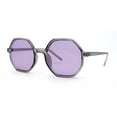 thumbnail image 2 of Mens Retro Squared Octagon Plastic Hippie Sunglasses Slate Purple, 2 of 4