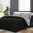 thumbnail image 2 of D.N.G. BEDDINGS 3 Piece Luxury Reversible Diamond Pattern Comforter Set Premium Super Soft, All Season 800 TC, 100% Egyptian Cotton Twin/Twin XL Size Silver/Black Solid Color, 2 of 7