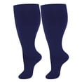 thumbnail image 3 of Lutiedan Plus Size Knee High Socks for Women, Seamless High Stretch Socks, Wide Calf Circumference 40-65cm Socks XXL-7XL,Navy, 3 of 6
