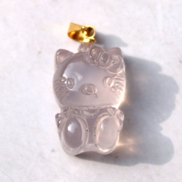 Colgante cristalino de la caída del collar de piedra de Hello Kitty de la piedra preciosa multi natural del precio barato al por mayor