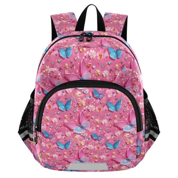 ALAZA 3d Butterflies Pink Mini Backpack School Bookbag Age 3-7 Medium