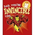 thumbnail image 2 of Girl's Marvel Dad You're Invincible Like Iron Man  Graphic Tee Red Small, 2 of 5