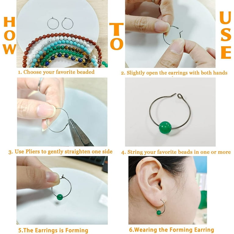 6pcs 20G Small Pure Titanium Earring Hoops DIY Beaded Earrings