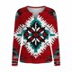 thumbnail image 2 of TaTaai Retro Western Top Soft Comfortable Women's Fashion Casual Round Neck Long Sleeve Button Accent Printed Loose Spring Daily Blouse Gift, 2 of 5