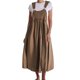 thumbnail image 1 of Vestido de lino para mujer para primavera/verano: tirantes ajustables, informal/para la playa, lavable a máquina, corte holgado, tejido de lino., 1 of 4