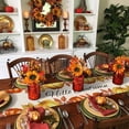 thumbnail image 3 of Fall Maple Leaves Table Runner-Cotton Linen- 72 Inch Holiday Dresser Scarves, Golden Red Orange Thanksgiving Pumpking Tablerunner for Kitchen Coffee/Dining Living Room Dinner Scarf Décor 16x72, 3 of 7
