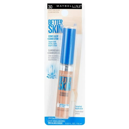 Maybelline Superstay Better Skin Concealer Corrector Targets Dark Circles Spots and Imperfections #30 Light (Best Makeup Corrector For Dark Circles)