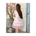 thumbnail image 4 of Girls Dress Red White Butterfly Embroidered Ruffle Scalloped Hem Party Vacation Bridesmaid 6 Years, 4 of 7