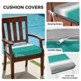thumbnail image 3 of Outdoor Patio Cushion Covers 2 Pack Turquoise Green Grey Ombre Patio Chair Cushion Covers with Ties and Zipper Gradient Color Waterproof Outdoor Seat Cushion Covers for Patio Furniture 20"x18", 3 of 8