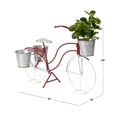 thumbnail image 4 of DecMode 31" x 15" x 23" Red Metal Bike Plantstand with Basket and Saddle Bag Planters, 4 of 11