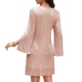 thumbnail image 2 of Vestido COOAN con lentejuelas de encaje formal y coctel para invitadas a la boda, 2 of 8
