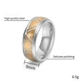 thumbnail image 2 of PAMTIER Men's Women's Stainless Steel 9MM Creative Triangular Wood Inlay Dome Ring Wedding Band Yellow Size 11, 2 of 5