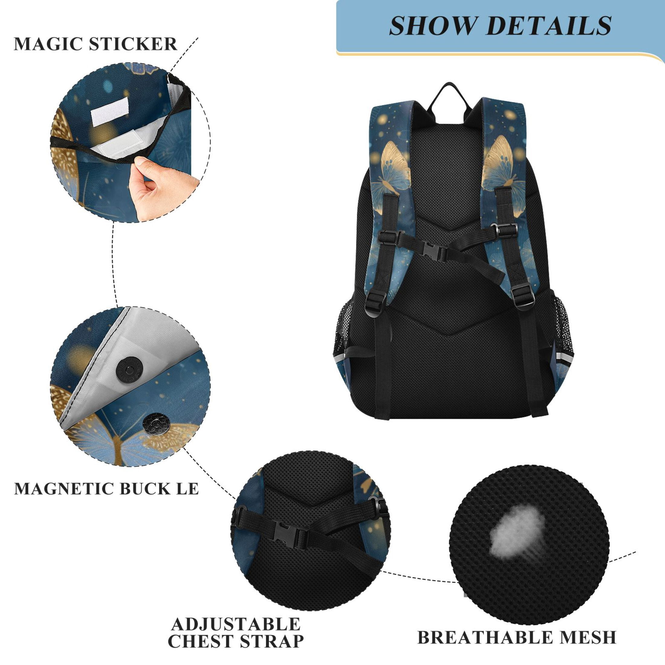 Backpack 12.9 *5.1 * 17.7 Inches Outing Backpack, Shopping Backpack, Travel Backpack Traditional Japanese Butterfly
