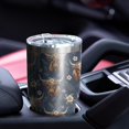 thumbnail image 4 of 30oz Blue Highland Cow Flower Pattern Tumblers Stainless Steel Tumbler with Lid and Straw,Vacuum Insulated Double Wall Travel Tumbler Cups Mug with Cleaning Brush for Coffee,Tea, 4 of 7