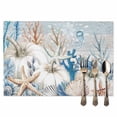 thumbnail image 2 of Thanksgiving Beige Pumpkin Placemats Set of 12 Coastal Starfish Coral Shell Heat Insulated Linen Place Mats, Washable Stain-Proof Table Mats for Dining Tables Holiday Decor 13x19inch, 2 of 9