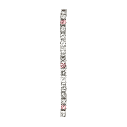 Charles Raymond Women's Big Rocks Bezel Colored Dial with Roman Numerals Fully Iced Out Watch - ST10327LA (ST10327LA SLV Pnk# - Pnk-TB)