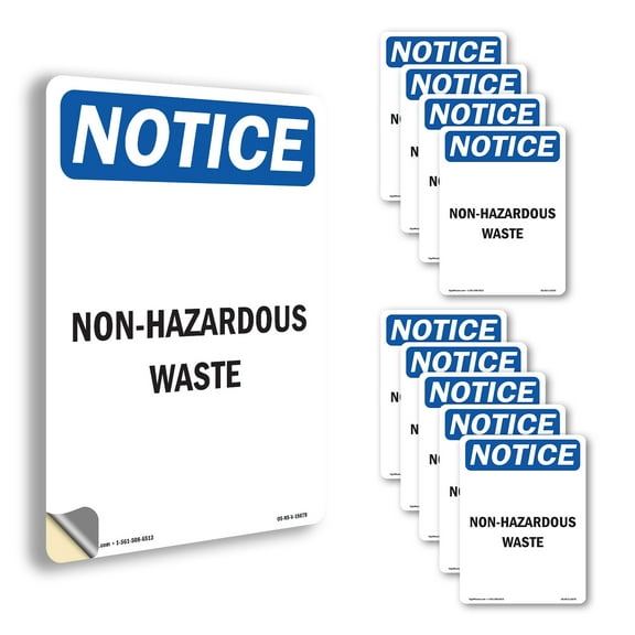 Non OSHA Notice Vinyl Decal Label 5 Inch x 3.5 Inch - 10 Pack