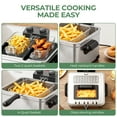 thumbnail image 4 of RUIE Electric Deep Fryer with 3 Fry Basket, 5.3Qt 1800W 304 Stainless Steel Deep Fryer, Adjustable Temperature Control, Viewing Window, Removable Oil Tank for Home Kitchen,Silver, 4 of 9