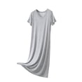 thumbnail image 2 of Neewe Women's Summer Casual Midi Dresses Plain V Neck Short Sleeve Knee Soft Fabric House ShirtDress, 2 of 5