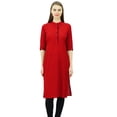 thumbnail image 1 of Phagun Kurti Uni en Coton Tunique de Designer Col Mandarin Kurta Ethnique Décontractée Blouse, 1 of 8