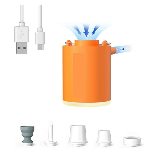 47g Rechargeable Mini Air Pump with Camping Light for Pool Floats Air Mattress Vacuum Bags ,Easy to Use