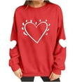 thumbnail image 5 of Mifsaly Valentine's Day Gifts Sweatshirts Women Heart Print Shirts Crewneck Long Sleeve Oversized Tops Casual Festival Fashion Spring Outfits 2026, 5 of 9
