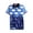 Blue, variant on Ma Croix Mens Short Sleeve Pattern Printed Slim Polo Shirt