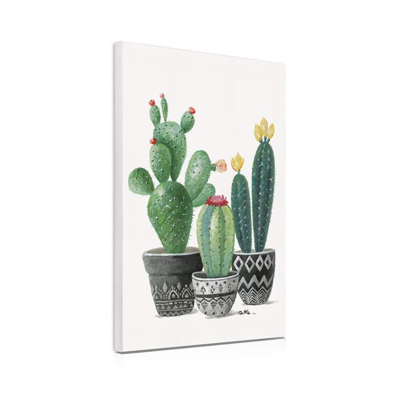 Kunstorner Minimalist Botanical Posters Arizona Cactus Boho Wall Art Desert Blooming Plants succulent Gifts Room Decor Canvas Panting for Aesthetic Prints Home Decorations with Frame 16"x24"