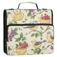 thumbnail image 5 of FORMRS Zipper Binder with Shoulder Strap 1.5-inch Ring 500 Sheet Capacity File Bag, Birds with Strawberries, 5 of 5