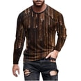 thumbnail image 2 of Blusas y camisas de manga larga con cuello redondo para hombre, blusa informal de manga larga con cuello redondo y estampado., 2 of 5