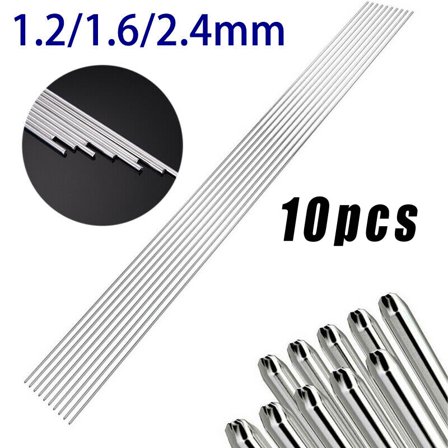 10pcs Welding Rods TIG Weld Bars Cored 1.2mm / 1.6mm / 2.4mm 316L Stainless Steel Wire 330mm Low Temperature