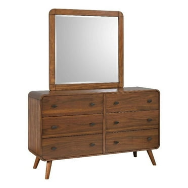 Coaster Robyn 6-drawer Rectangular Wood Dresser with Mirror Dark Walnut
