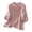Pink, variant on Women's Cotton Linen Shirt, Half-Button 3/4 Sleeve Crewneck Blouse with Embroidery, Boho Summer Top for Casual Daily Wear, Vacation and Relaxed Outfits Light Violet XXL