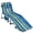 Blue Stripe, variant on Costway Outdoor Folding Chaise 4-Position Lounge Chair with Face Hole &Adjustable Footrest Blue
